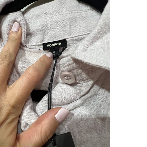 NEW Size M MONROW Relaxed Blouse in Chalk REVOLVE MSRP $128 - Picture 6 of 8